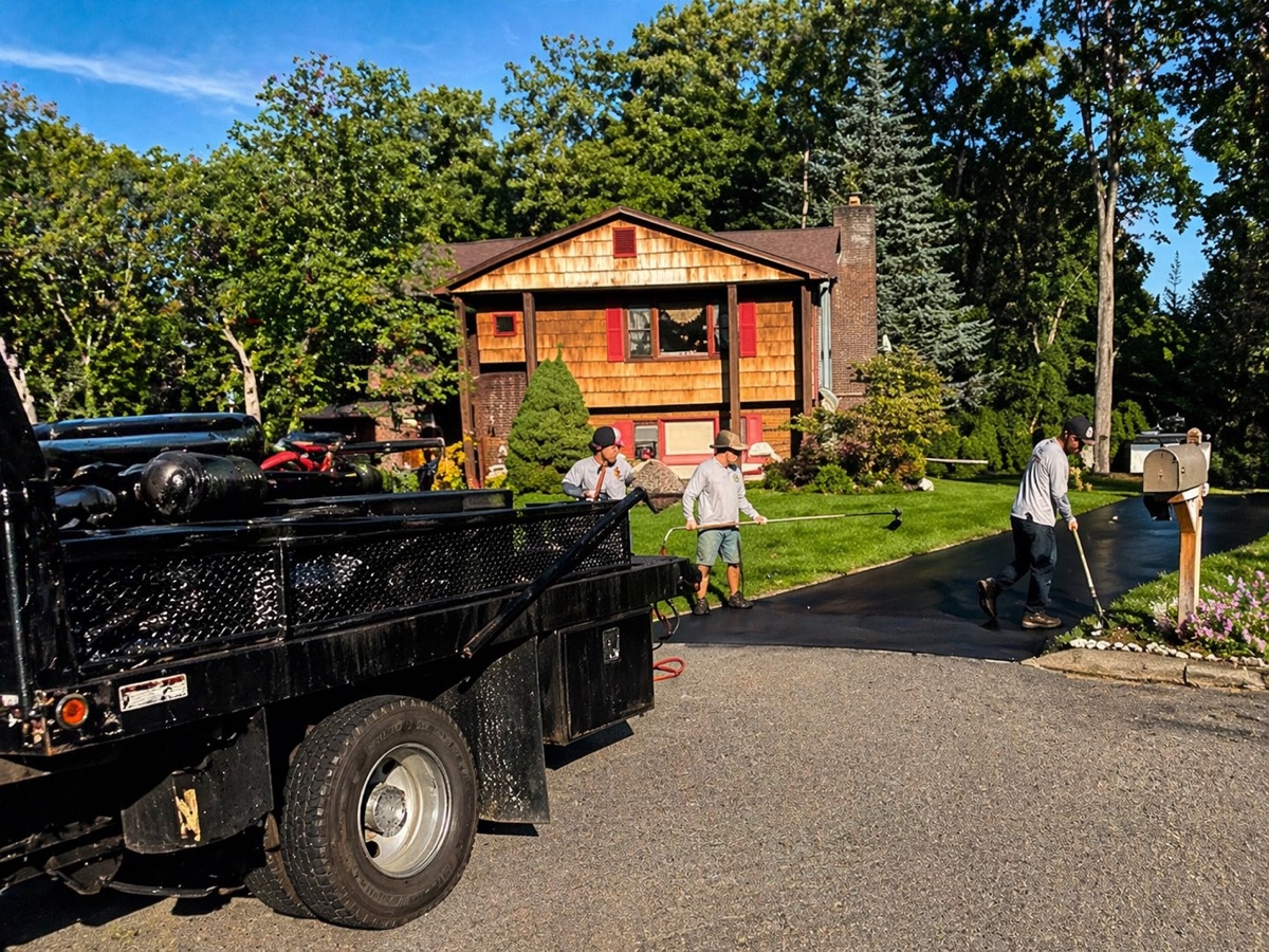 Black Diamond Sealcoating crew on a job site